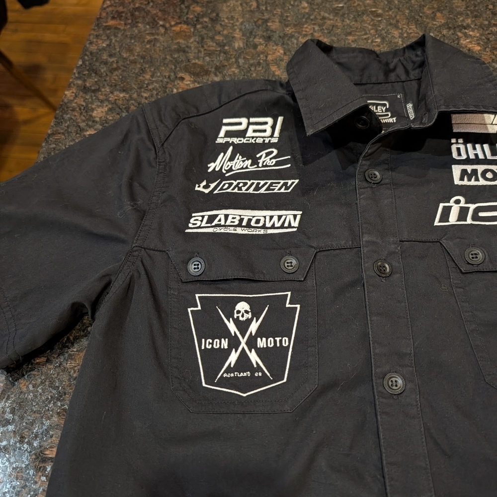 Icon Motorsports Kingsley Men’s Black Button-Up Team Shop Motorcycle Gear (S) - Picture 5 of 7